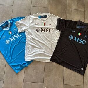 One of a kind deal - 3 for 1 - Napoli Home, Away & 3rd Jersey XL Size Run Small